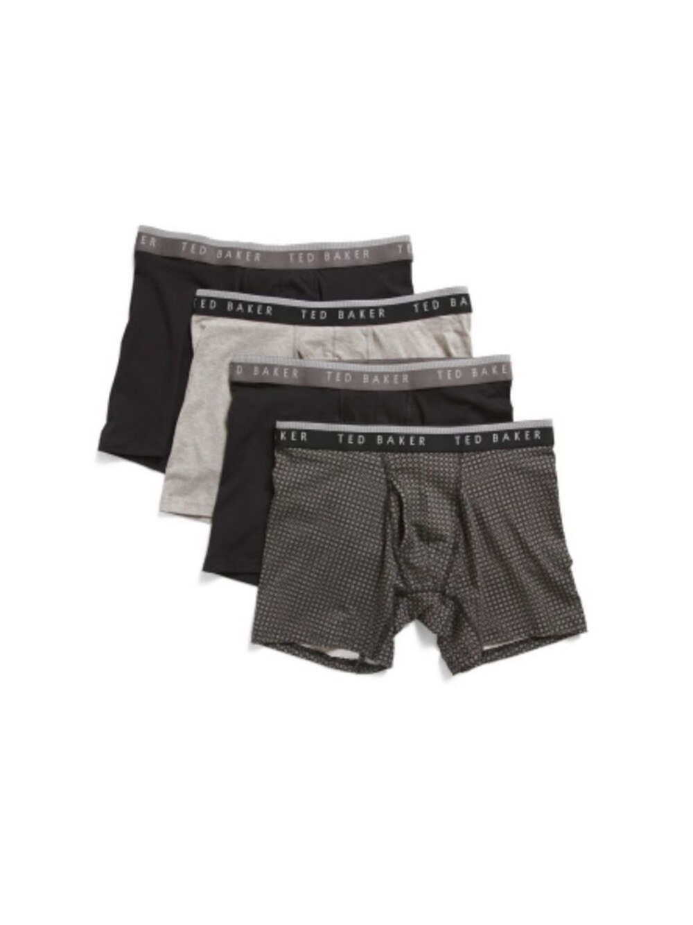 Ted Baker 4 Pack Soft Cotton Stretch Black Gray Boxer Briefs